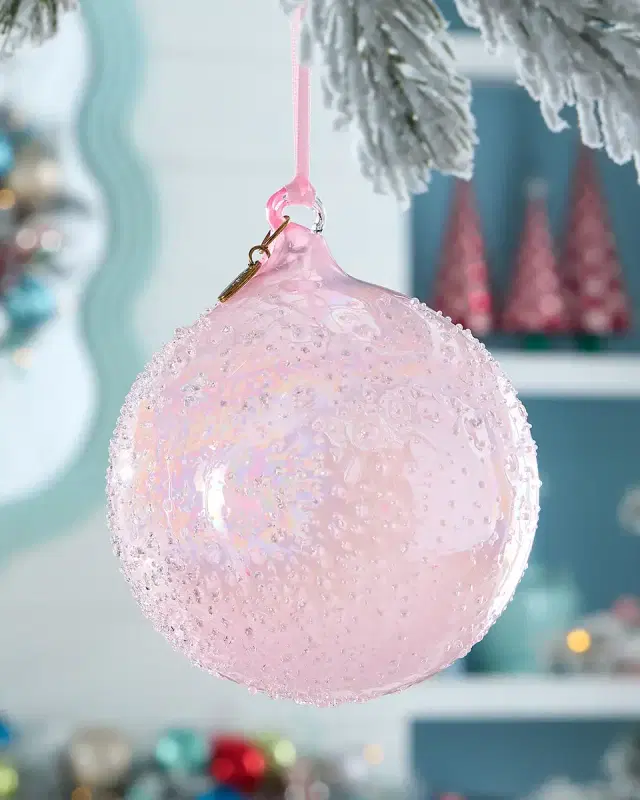 Winward Home x Jim Marvin 3.9" Beaded Glass Ball Christmas Ornament