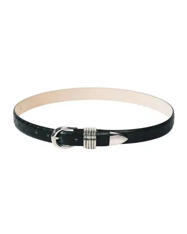Déhanche Hollyhock Ostrich-Embossed Leather Belt | Thumbnail 1