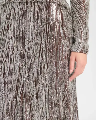 Rabanne Embellished Satin A-Line Maxi Skirt | Thumbnail 5