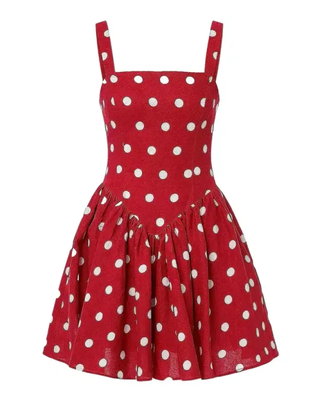 NICHOLAS Vittoria Polka Dot Flounce Mini Dress