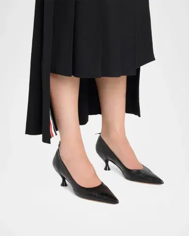 Thom Browne 50mm Wingtip Leather Pumps | Thumbnail 2 Thom Browne 50mm Wingtip Leather Pumps | Thumbnail 2