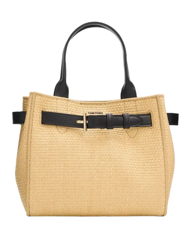 Tom Ford Audrey Small Raffia Top-Handle Bag