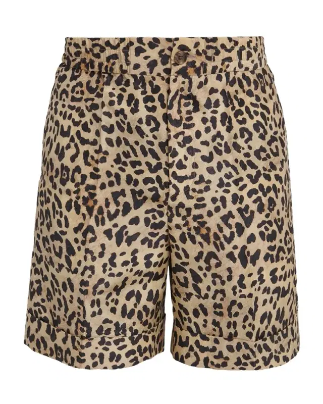 Valentino Garavani Men's Silk Leopard-Print Bermuda Shorts