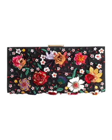 Carolina Herrera Pats Floral Beaded Satin Clutch Bag | Thumbnail 3 Carolina Herrera Pats Floral Beaded Satin Clutch Bag | Thumbnail 3