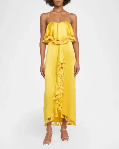 Cinq à Sept Luma Silk Tassel Maxi Dress | Thumbnail 2 Cinq à Sept Luma Silk Tassel Maxi Dress | Thumbnail 2
