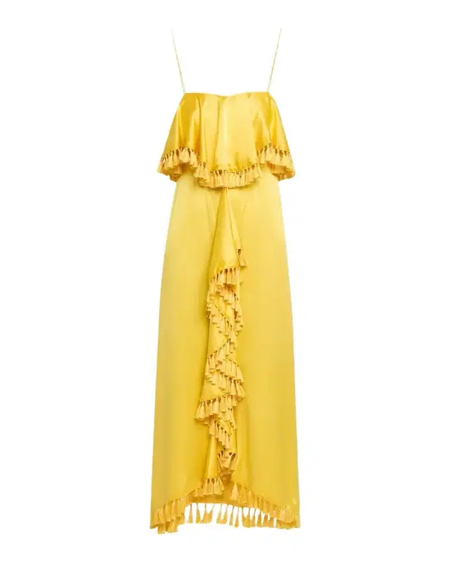 Cinq à Sept Luma Silk Tassel Maxi Dress