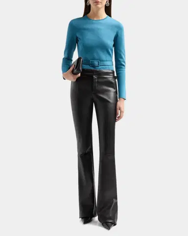 Tom Ford Olivinegr Long-Sleeve Belted Top | Thumbnail 2