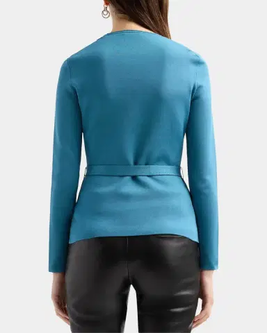 Tom Ford Olivinegr Long-Sleeve Belted Top | Thumbnail 3