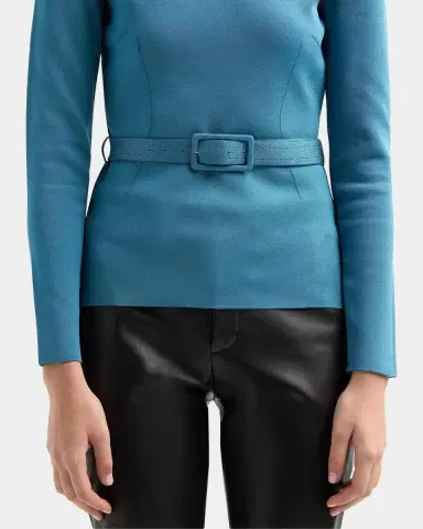 Tom Ford Olivinegr Long-Sleeve Belted Top | Thumbnail 5
