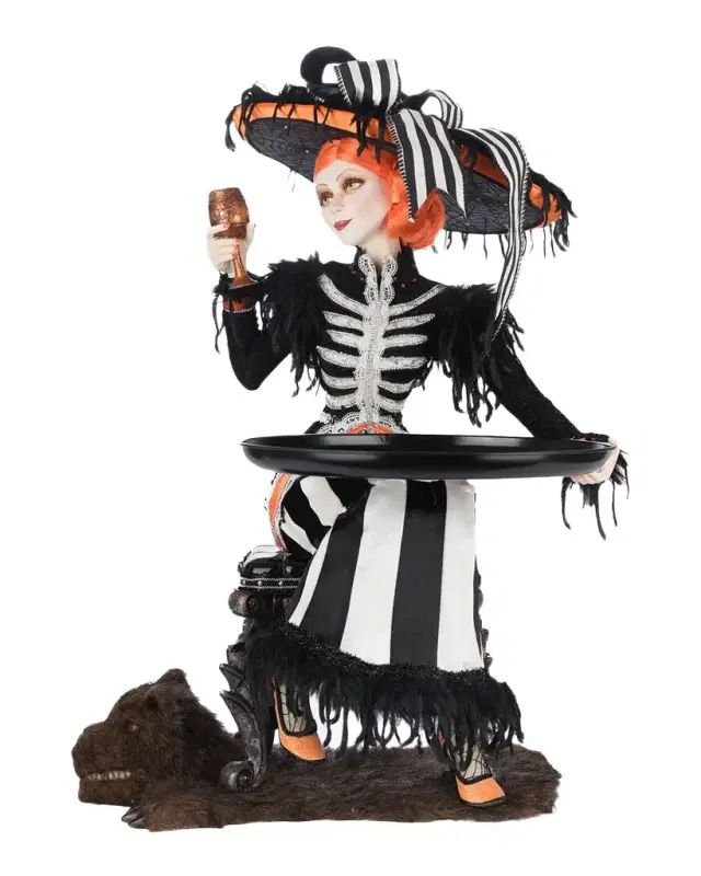 Katherine 's Collection Mrs. Macabre with Serving Tray Halloween Figure