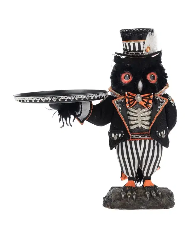 Katherine 's Collection Oscar Macabre Owl Server Halloween Decor