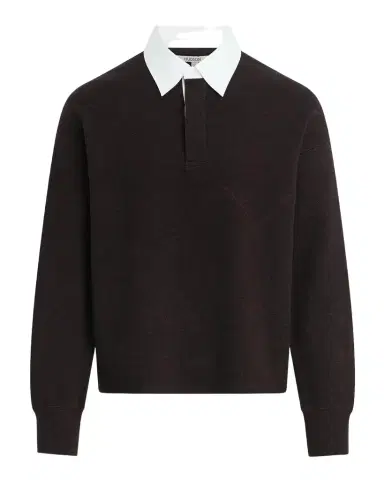 Hudson Men's Contrast Cotton-Cashmere Long-Sleeve Polo Shirt | Thumbnail 1