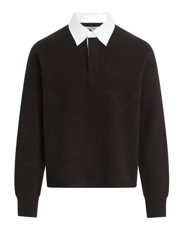 Hudson Men's Contrast Cotton-Cashmere Long-Sleeve Polo Shirt