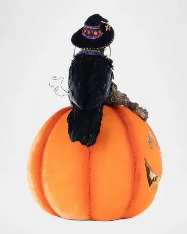 Katherine 's Collection Crow with Pumpkin Tabletop Decor | Thumbnail 2