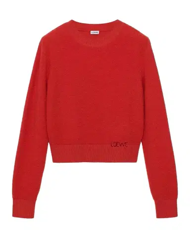 Loewe Logo Embroidered Wool Crewneck Sweater | Thumbnail 1 Loewe Logo Embroidered Wool Crewneck Sweater | Thumbnail 1