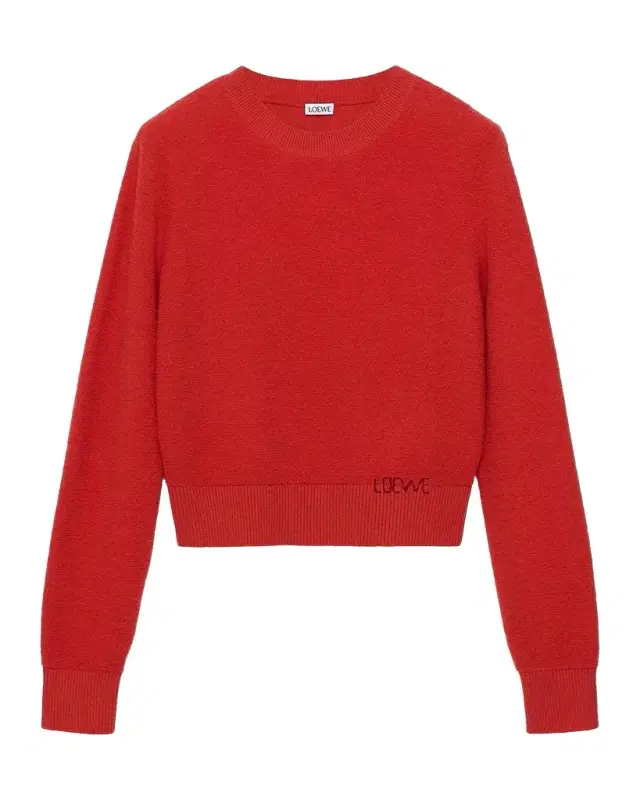 Logo Embroidered Wool Crewneck Sweater