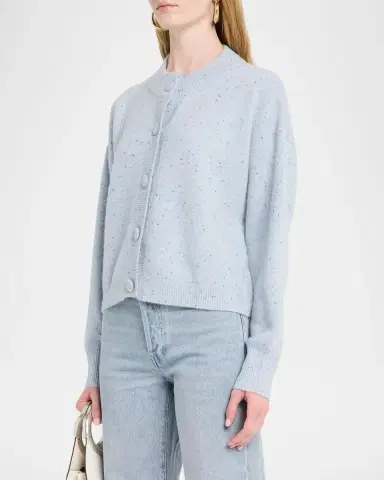 Frame The Lightweight Cashmere Crewneck Cardigan | Thumbnail 4 Frame The Lightweight Cashmere Crewneck Cardigan | Thumbnail 4