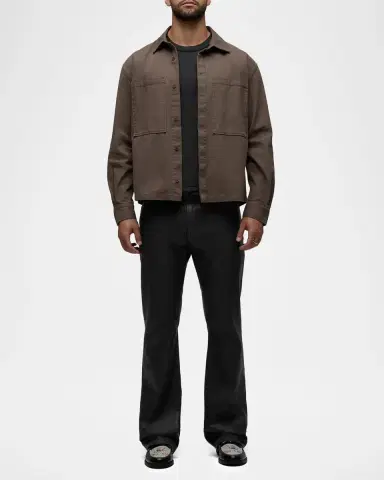 Hudson Men's Kick Flare Black Denim Jeans | Thumbnail 2