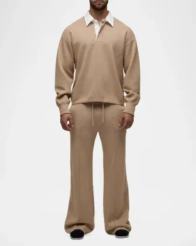 Hudson Men's Contrast-Collar Long-Sleeve Polo Sweater | Thumbnail 2 Hudson Men's Contrast-Collar Long-Sleeve Polo Sweater | Thumbnail 2