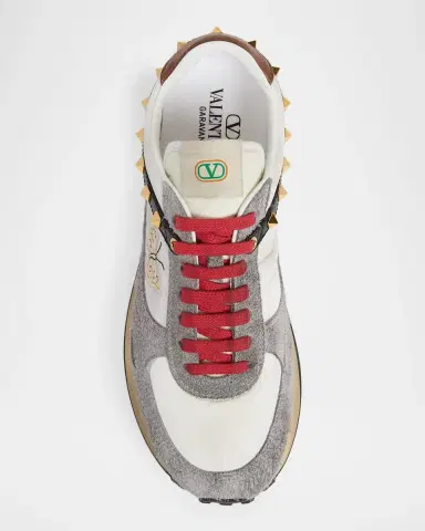 Valentino Garavani Men's Stud Up Crosta Low-Top Sneakers | Thumbnail 5 Valentino Garavani Men's Stud Up Crosta Low-Top Sneakers | Thumbnail 5