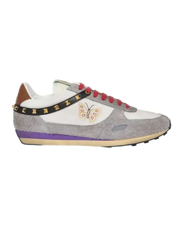 Valentino Garavani Men's Stud Up Crosta Low-Top Sneakers