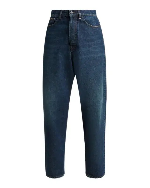 Moncler Men's Vintage Wash Denim Relaxed-Fit Jeans