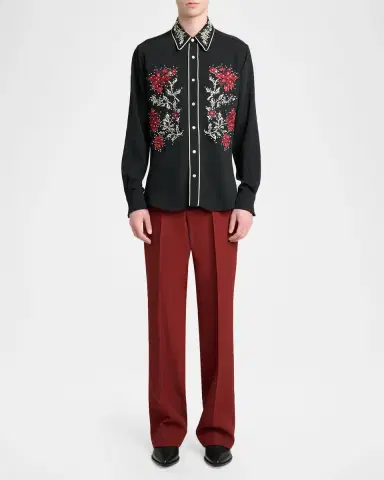 AMIRI Men's Flow Crystal-Embellished Floral Dress Shirt | Thumbnail 2 AMIRI Men's Flow Crystal-Embellished Floral Dress Shirt | Thumbnail 2