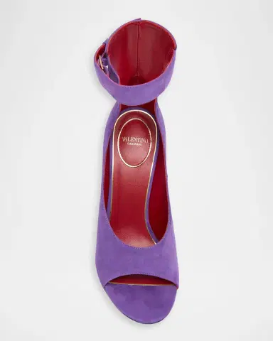 Valentino Garavani Suede Bow-Back Stiletto Sandal | Thumbnail 6 Valentino Garavani Suede Bow-Back Stiletto Sandal | Thumbnail 6