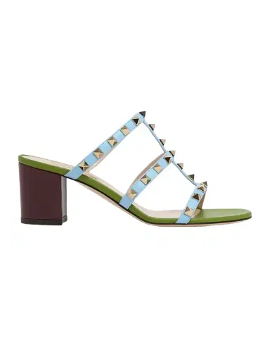 Valentino Garavani 60mm Rockstud Caged Slide Sandals | Thumbnail 1 Valentino Garavani 60mm Rockstud Caged Slide Sandals | Thumbnail 1