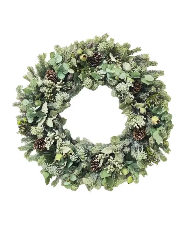 Winward Home Dusty Miller/Pine Needle Artificial Wreath