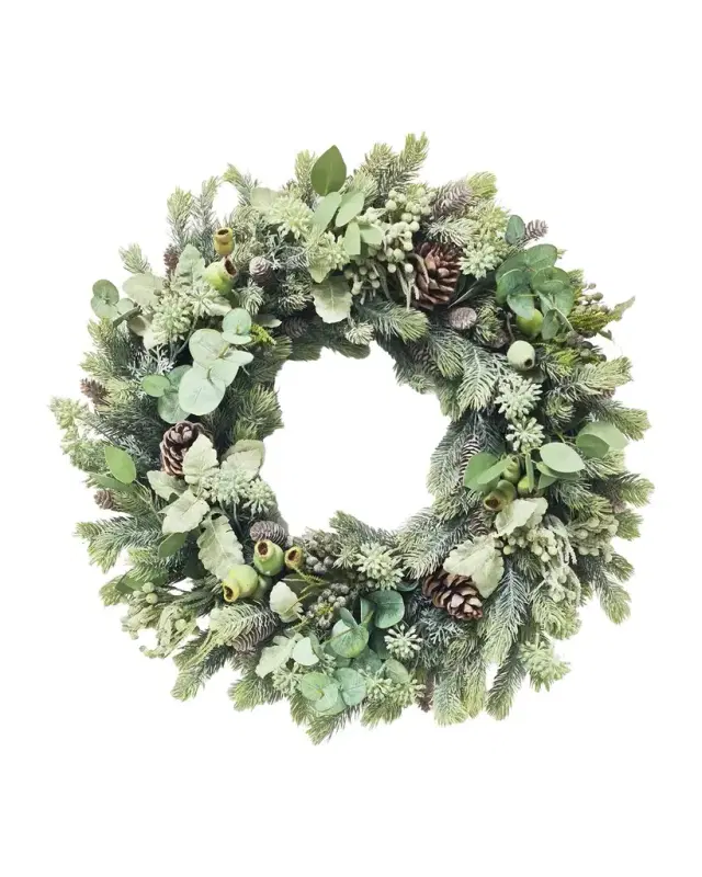 Winward Home Artificial Dusty Miller/Pine Needle Wreath