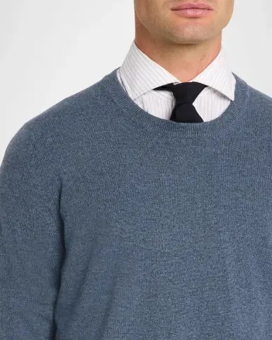 Brunello Cucinelli Men's Cashmere Melange Crewneck Sweater | Thumbnail 5 Brunello Cucinelli Men's Cashmere Melange Crewneck Sweater | Thumbnail 5