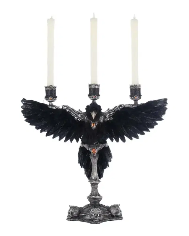 Katherine 's Collection Macabre Crow Candelabra Halloween Decor