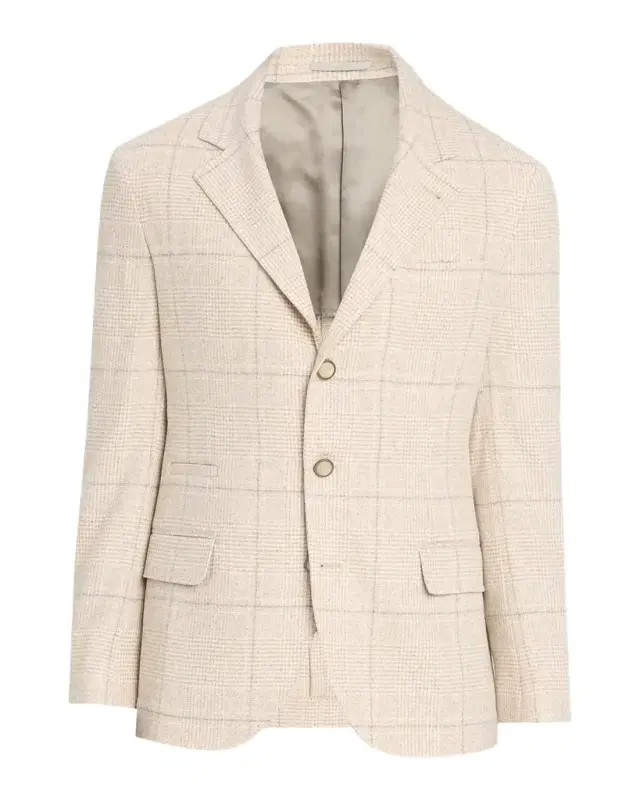 Brunello Cucinelli Men's Silk and Wool Plaid Suit Jacket