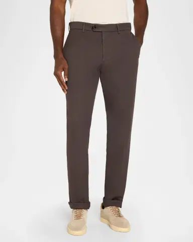 Brunello Cucinelli Men's Cotton Straight Leg Flat-Front Pants | Thumbnail 4 Brunello Cucinelli Men's Cotton Straight Leg Flat-Front Pants | Thumbnail 4