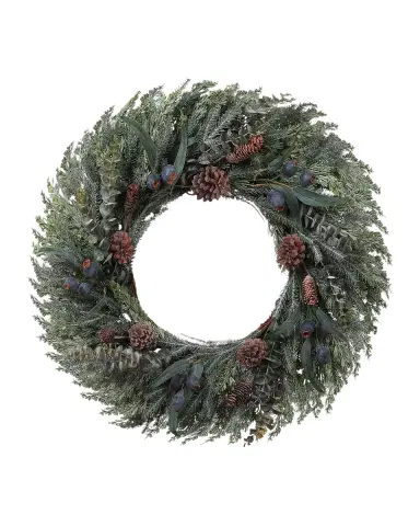 Winward Home Holiday Newness Faux-Mixed Eucalyptus Cedar Pine Wreath | Thumbnail 2