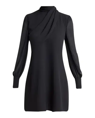 Valentino Garavani Mock-Neck Draped Silk Georgette Mini Dress | Thumbnail 1 Valentino Garavani Mock-Neck Draped Silk Georgette Mini Dress | Thumbnail 1