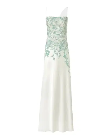 Costarellos Jennan Sleeveless Sequined Lace Satin Trumpet Gown | Thumbnail 1