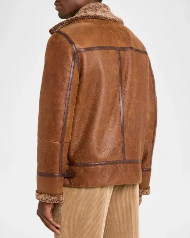 Brunello Cucinelli Men's B3 Pilot Shearling Aviator Jacket | Thumbnail 3 Brunello Cucinelli Men's B3 Pilot Shearling Aviator Jacket | Thumbnail 3