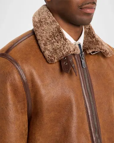 Brunello Cucinelli Men's B3 Pilot Shearling Aviator Jacket | Thumbnail 5 Brunello Cucinelli Men's B3 Pilot Shearling Aviator Jacket | Thumbnail 5