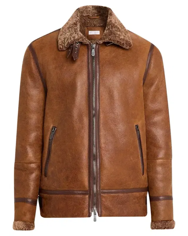 Brunello Cucinelli Men's B3 Pilot Shearling Aviator Jacket