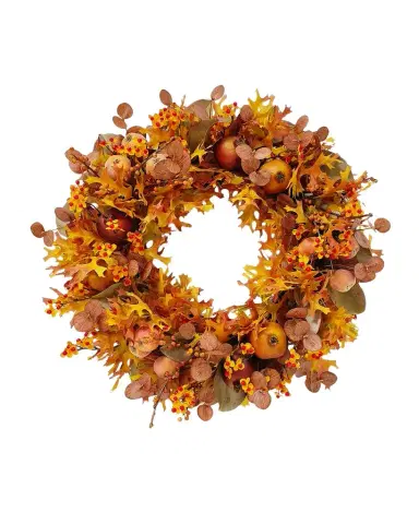 Winward Home Artificial Oak Leaf, Eucalyptus & Fruit Wreath | Thumbnail 1