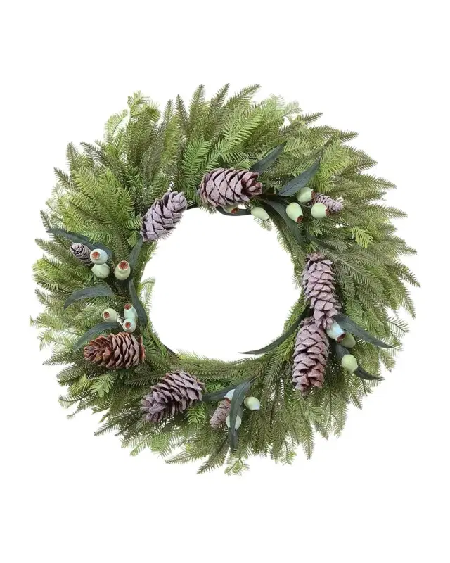 Winward Home Artificial Mountain Pine With Eucalyptus Wreath