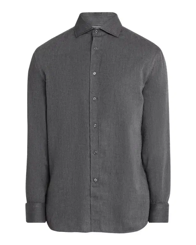 Brunello Cucinelli Men's Cotton and Cashmere Diagonal Flannel Button-Down Shirt