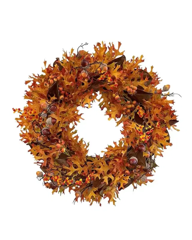 Winward Home Artificial Oak Leaf Wreath