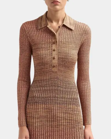 Zimmermann Mouline Rib-Knit Polo Midi Dress | Thumbnail 3 Zimmermann Mouline Rib-Knit Polo Midi Dress | Thumbnail 3