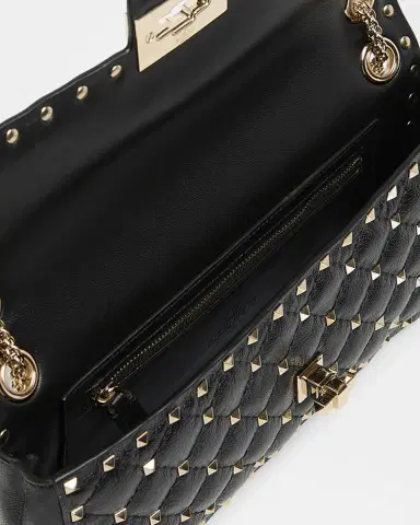 Valentino Garavani Quilted Rockstud Leather Shoulder Bag | Thumbnail 4 Valentino Garavani Quilted Rockstud Leather Shoulder Bag | Thumbnail 4
