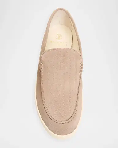 Brunello Cucinelli Men's Leather Moc-Toe Loafers | Thumbnail 4 Brunello Cucinelli Men's Leather Moc-Toe Loafers | Thumbnail 4