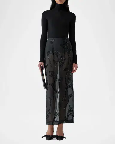 Carolina Herrera Embellished Silk Maxi Skirt | Thumbnail 2 Carolina Herrera Embellished Silk Maxi Skirt | Thumbnail 2
