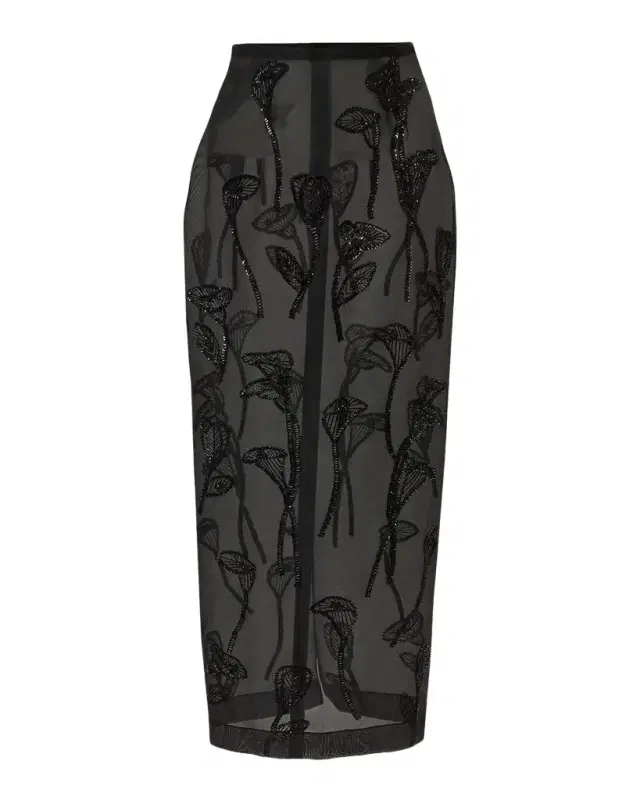 Carolina Herrera Embellished Silk Maxi Skirt